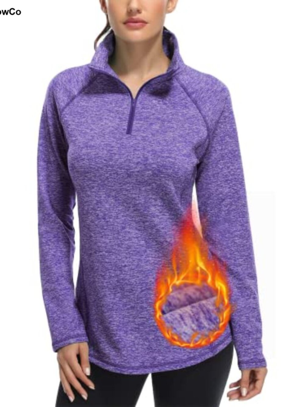Quarter Zip Pullover Athletic Long Sleeve Workout Top
